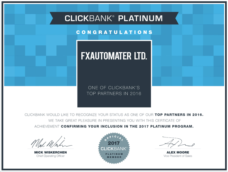 Forex Diamond EA Clickbank Certificate